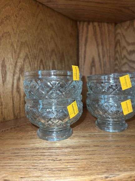Crystal Diamond Cut Dessert Bowls