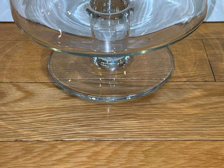 (2) Pedestal Glass Candle Holders