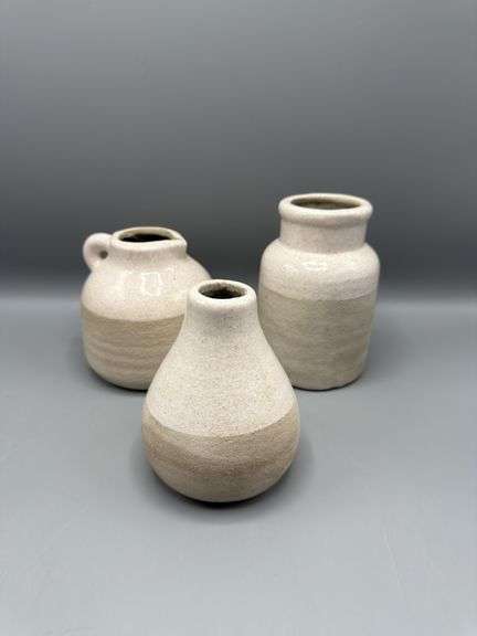 DECORATIVE POTTERY VASES AND PITCHER