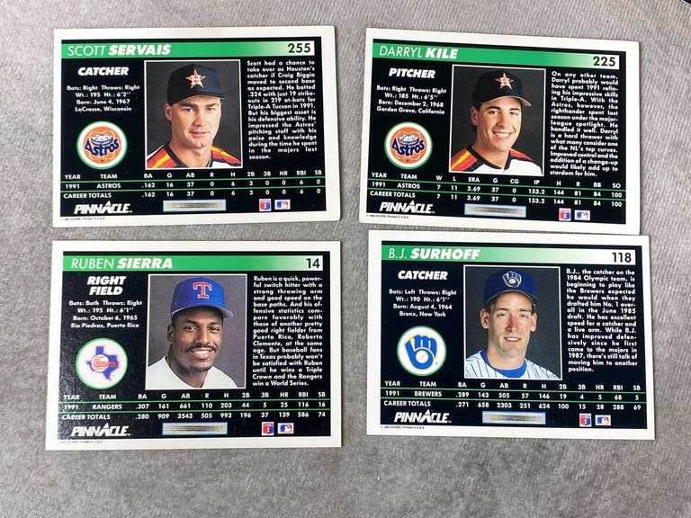 1992 Pinnacle Assorted Baseball Cards