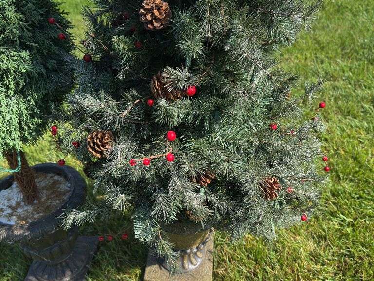(2) Decorative Christmas Trees