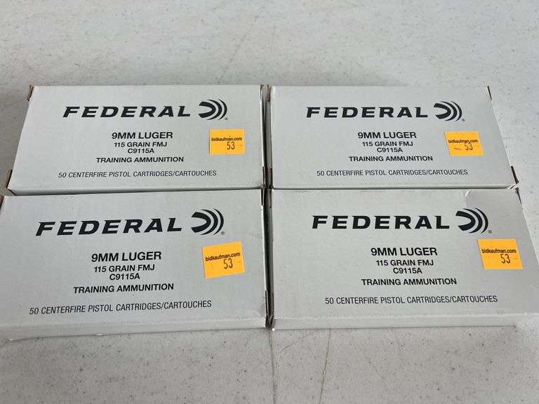 (4) Federal 9mm 115 Grain