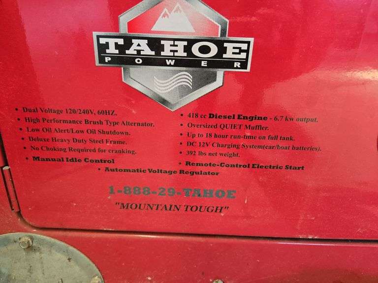 Tahoe TPI7000LXH Diesel generator- never been used