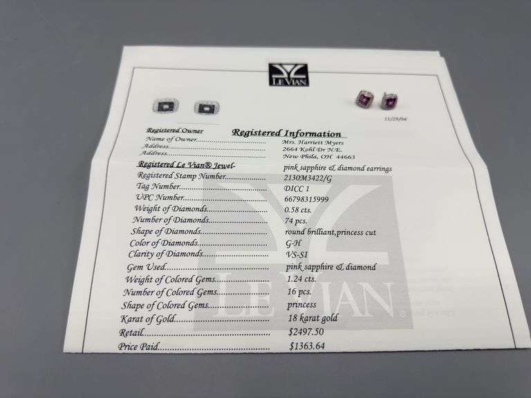 LE VIAN JEWELRY PINK SAPPHIRE & DIAMOND EARRINGS