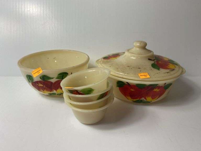 Set of Apple Fire King Dishes