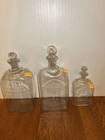(3) Glass Decanters