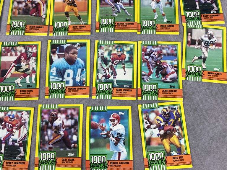 Topps 1000 Yard Club Football Cards