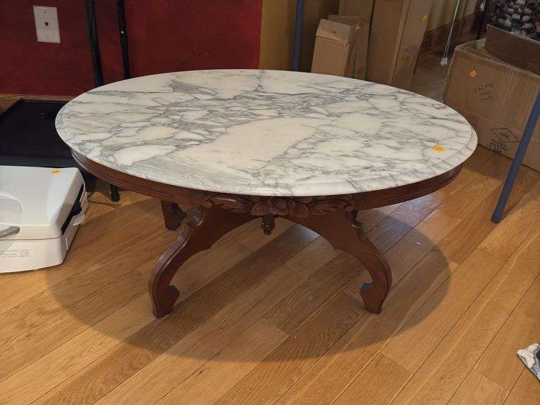 Victorian Mahogany Marble Top Coffee Table