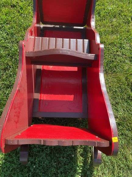 Outdoor Wooden Christmas Sleigh Decoration