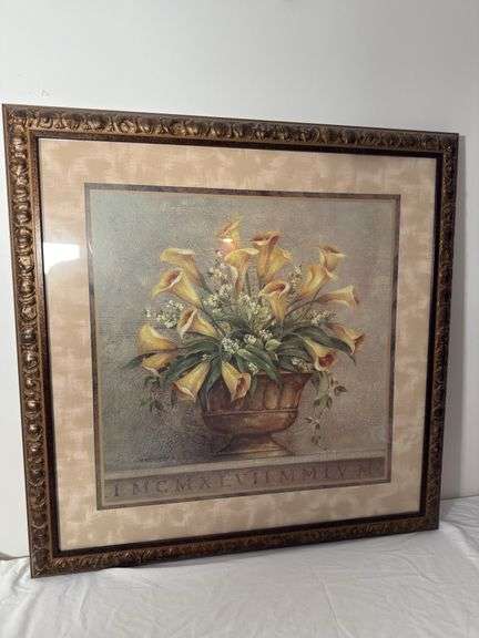 VINTAGE WALL ART “BOWL OF CALLALILLIES”