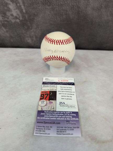 Billy Herman signed MLB baseball, JSA