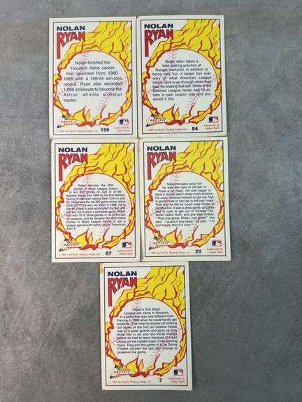 (5) Nolan Ryan Baseball Cards