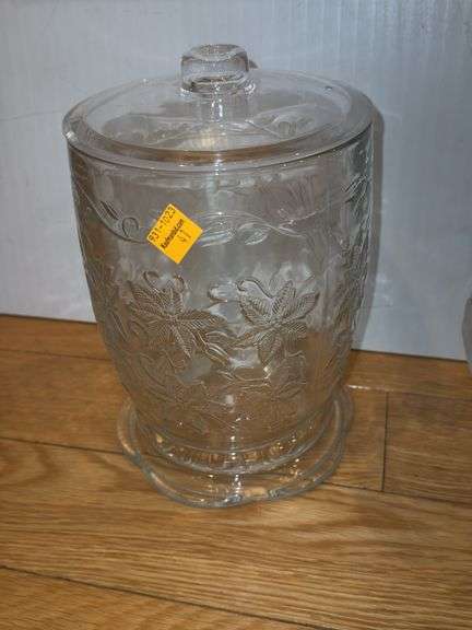 Glass Swan Candy Dish and Glass Floral Dish w/ Lid