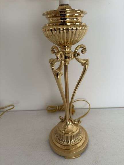 PAIR OF VINTAGE POLISHED BRASS TABLE LAMPS