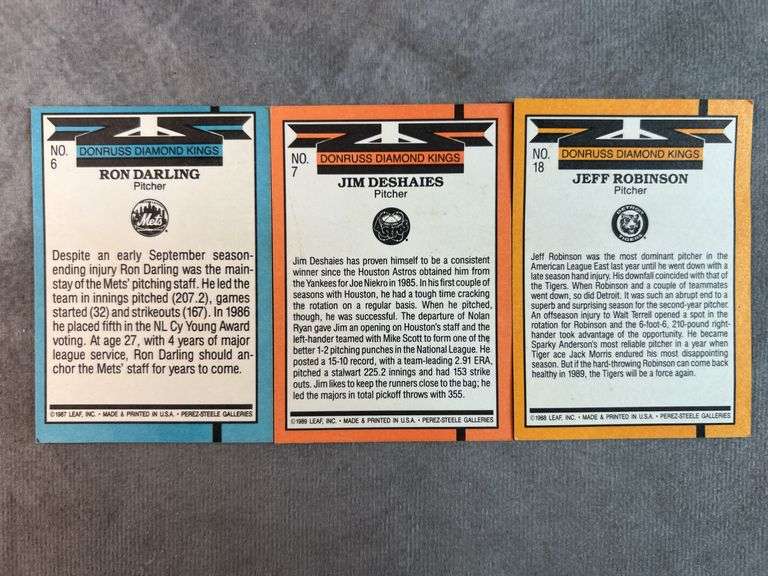 1980s Leaf Donruss Diamond Kings Baseball Cards