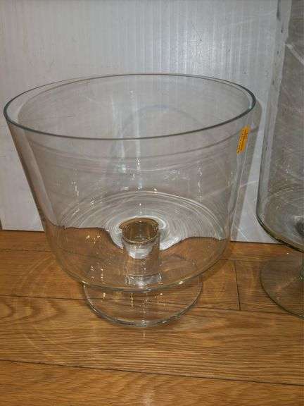 (2) Pedestal Glass Candle Holders