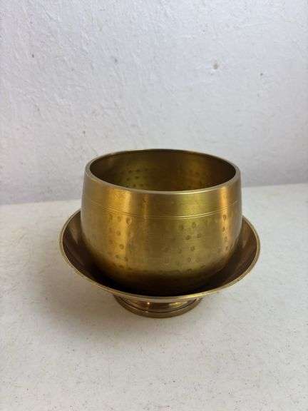 Hand Hewn Brass Bowl , Baby Jars , Small Coin Bank