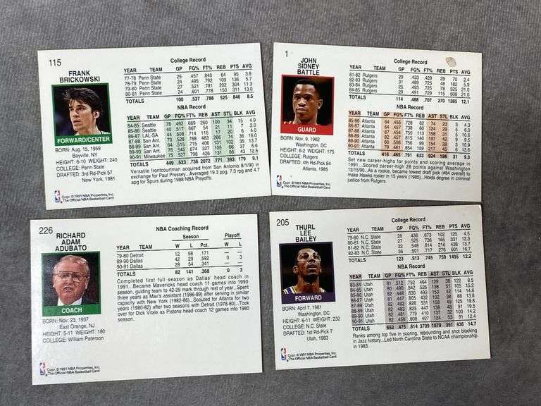 1991 NBA Hoops Basketball Cards