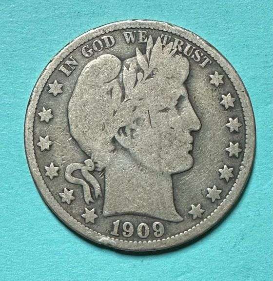 1909 Barber Silver Half Dollar