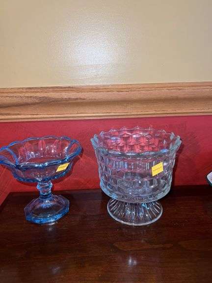 Glass Compote and Glass Candy Dish