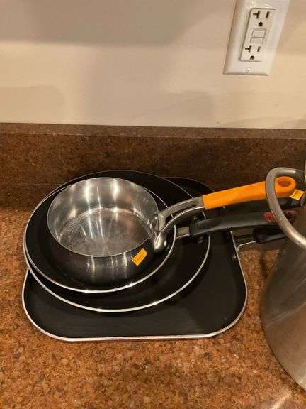 Assortment of Pots and Pans, Tea Kettle