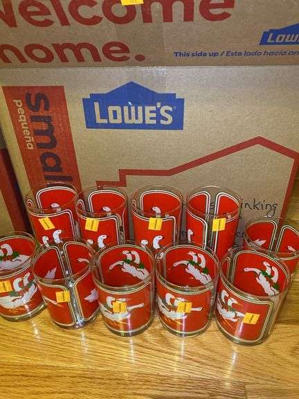 (10) Christmas Geese Glass Cups