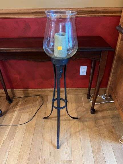 Metal Candle Holder Base, Vase and Candle