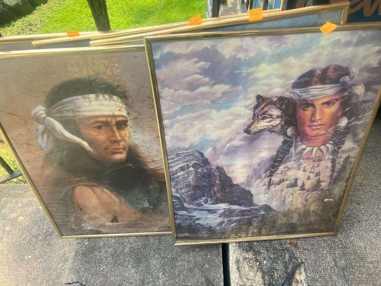 5pc Native American Framed Prints