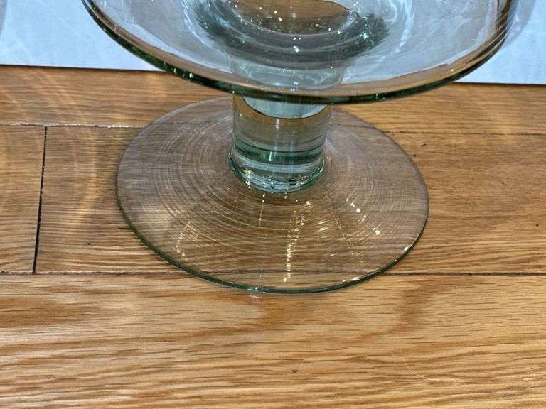(2) Pedestal Glass Candle Holders