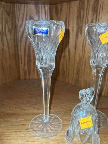 Marquis Waterford Crystal- (2) Champagne Flutes, (1) Bell