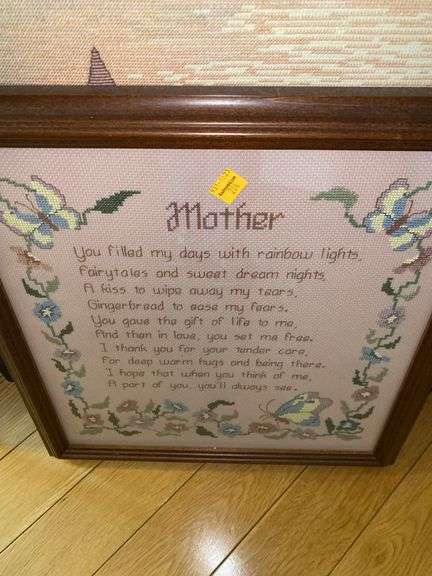 Framed Cross Stitch Artwork