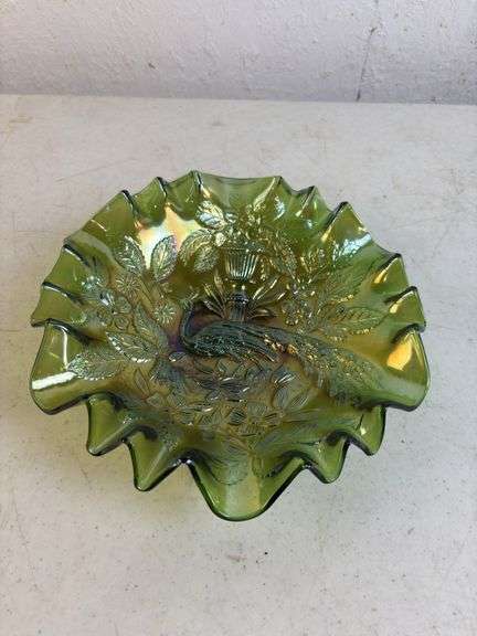 Millersburg Glass Peacock & Urn 9” Plate