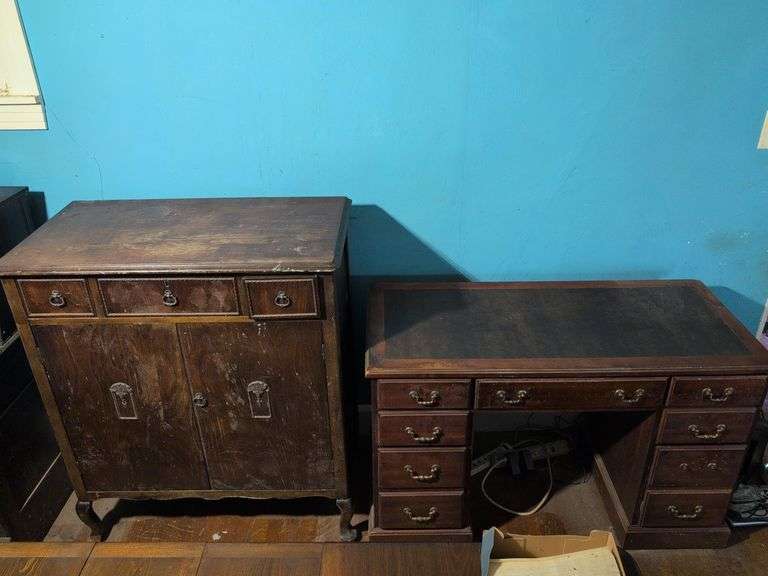 Antique desk and dresser