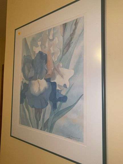 Framed Water Color Floral Artwork