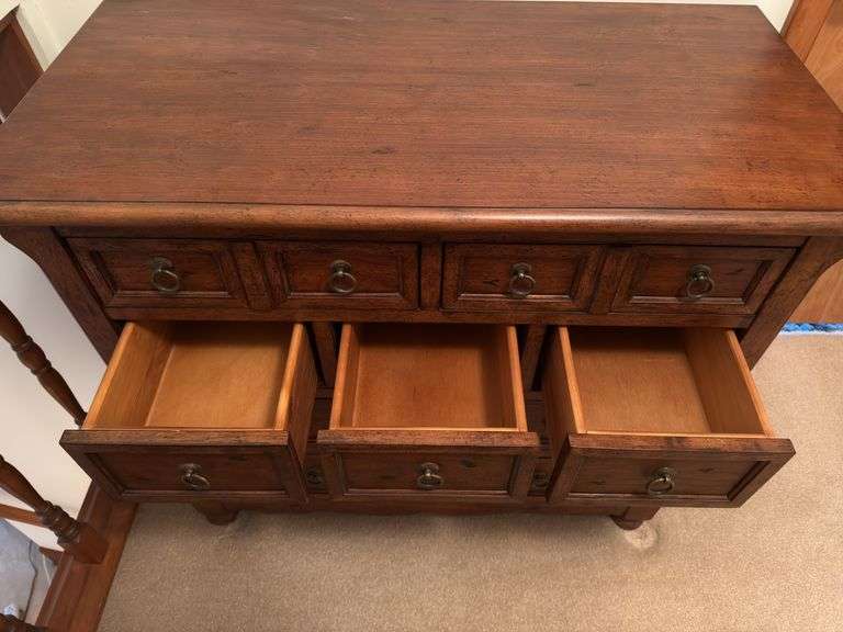 HEAVY SOLID WOOD DRESSER 19”D 35”H 39”W