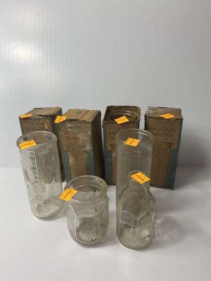 Owens Glass Sanitary Nursing Bottles
