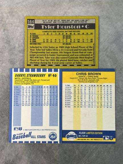 Chris Brown, Tyler Houston, Darryl Strawberry Cards