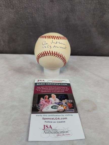 Jimmy Piersall signed MLB baseball stat, JSA