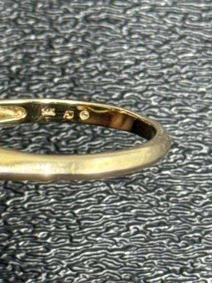 PAIR OF 14K GOLD RINGS: OVAL OPAL/DIAMOND & OVAL CITRINE/DIAMOND @ 6 GRAMS COMBINED