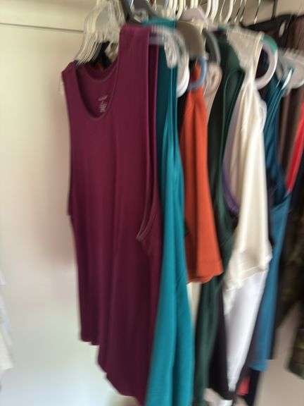 CONTENTS OF CLOSET INCLUDING CLOTHES, HANGERS, LAMP, MONEY BOX, TOTE/CONTENTS