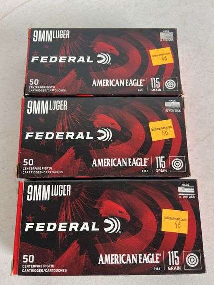 (3) Federal 9mm 115 Grain
