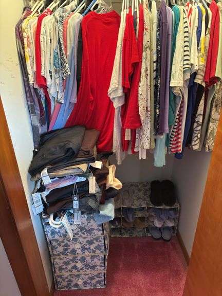 CONTENTS OF CLOSET INCLUDING ORGANIZERS AND CONTENTS, ROD OF CLOTHING