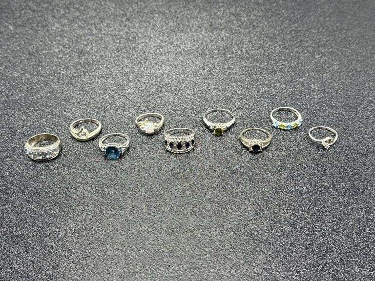 ASSORTED STERLING SILVER RINGS @ APPROX 36 GRAMS COMBINED