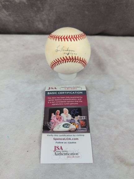 Lou  Boudreau signed MLB baseball stat, JSA