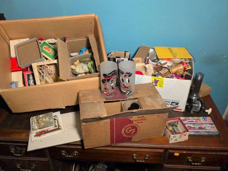 Christmas items, American matches, lighters, and other knick knacks