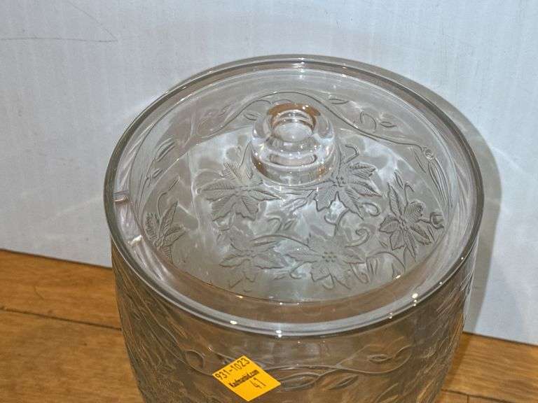 Glass Swan Candy Dish and Glass Floral Dish w/ Lid