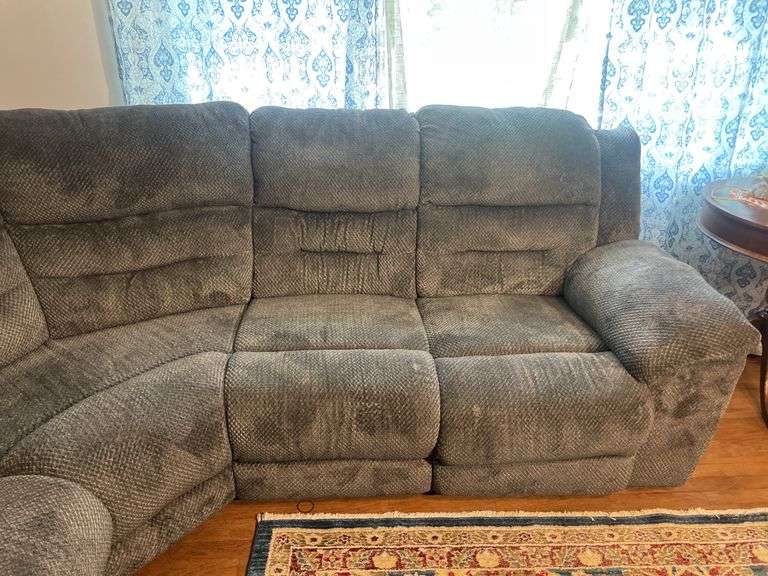 Sectional couch with electric recliners