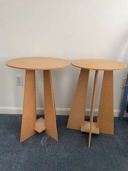 2 Round Wooden Stands