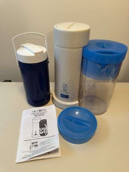 MR COFFEE ELECTRIC THE ICED TEA POT WITH PITCHER AND VINTAGE THERMOS