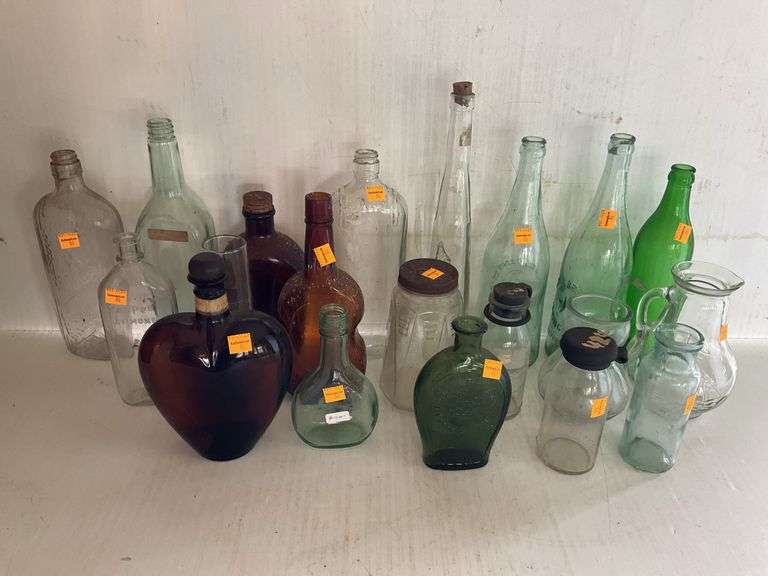 Assortment of Vintage Bottles and Jars